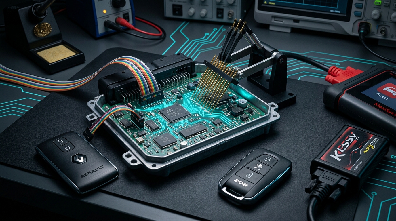 Banc de programmation de calculateurs moteur ECU et clés programmées